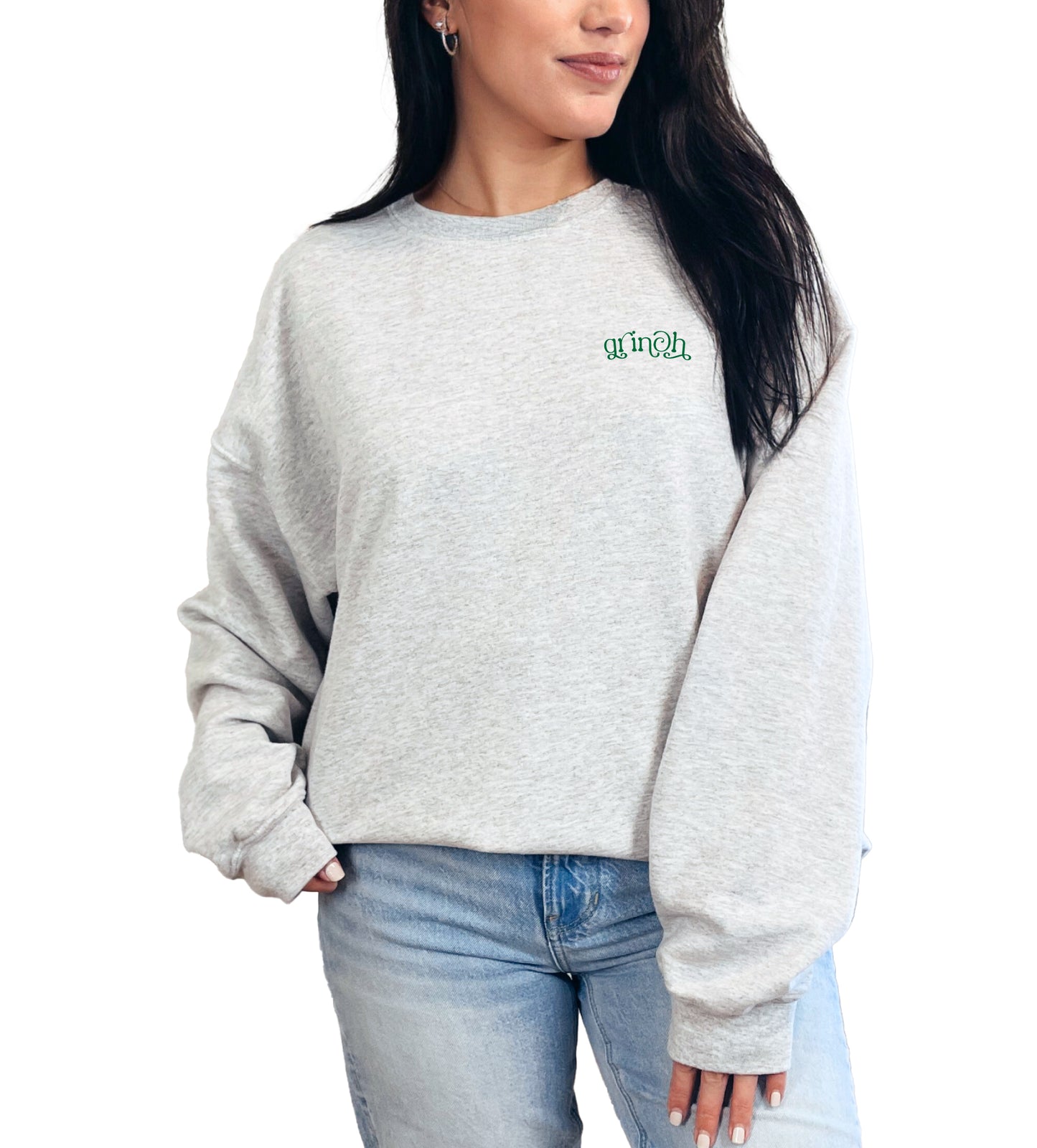 Grinch - Simple Pocket Print Women's Holiday Sweatshirt