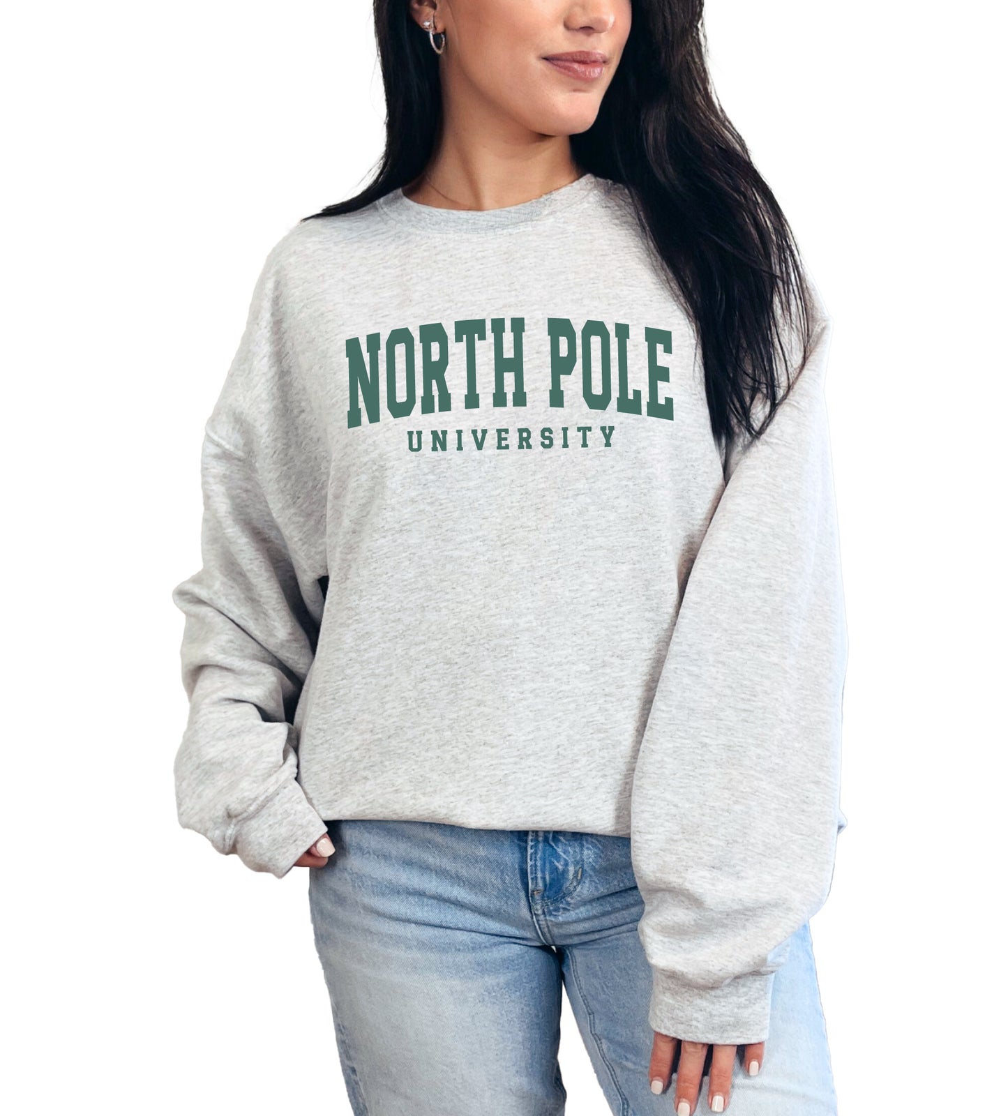 North Pole University - Women's Cozy Christmas College Sweatshirt