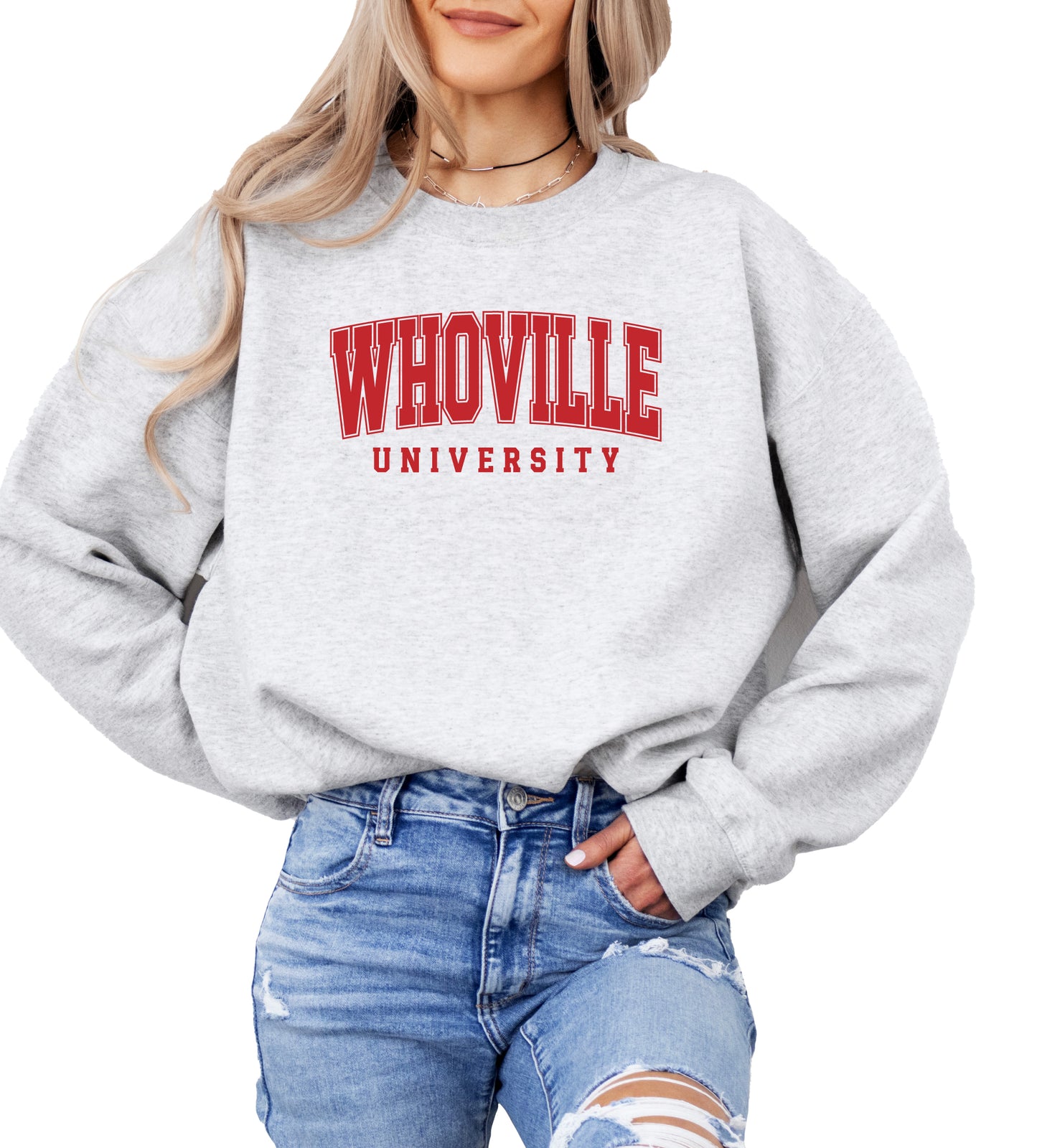 Whoville University - Women's Cozy Christmas Grinch Sweatshirt