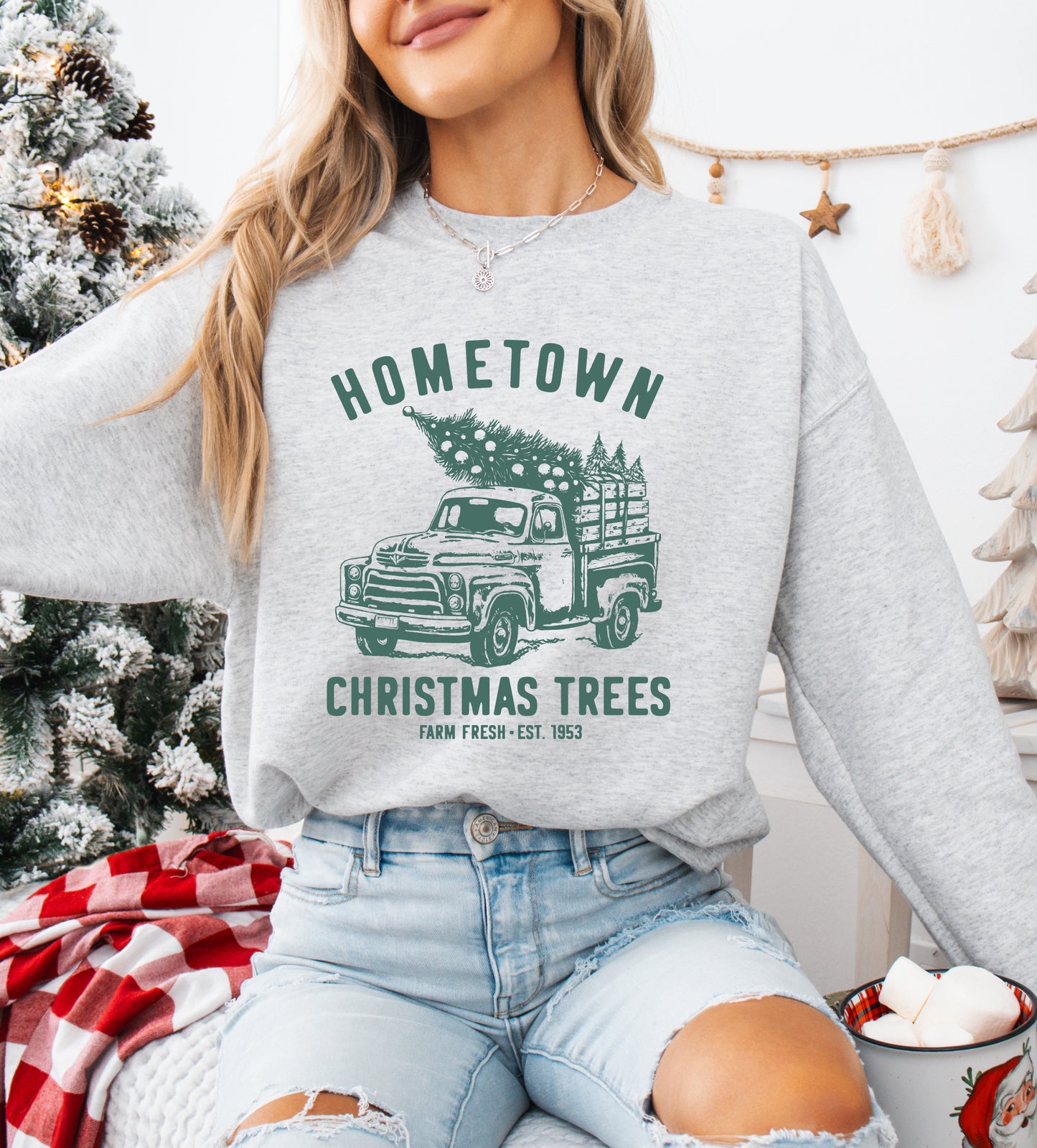 Hometown Christmas Trees - Women's Cozy Holiday Sweater