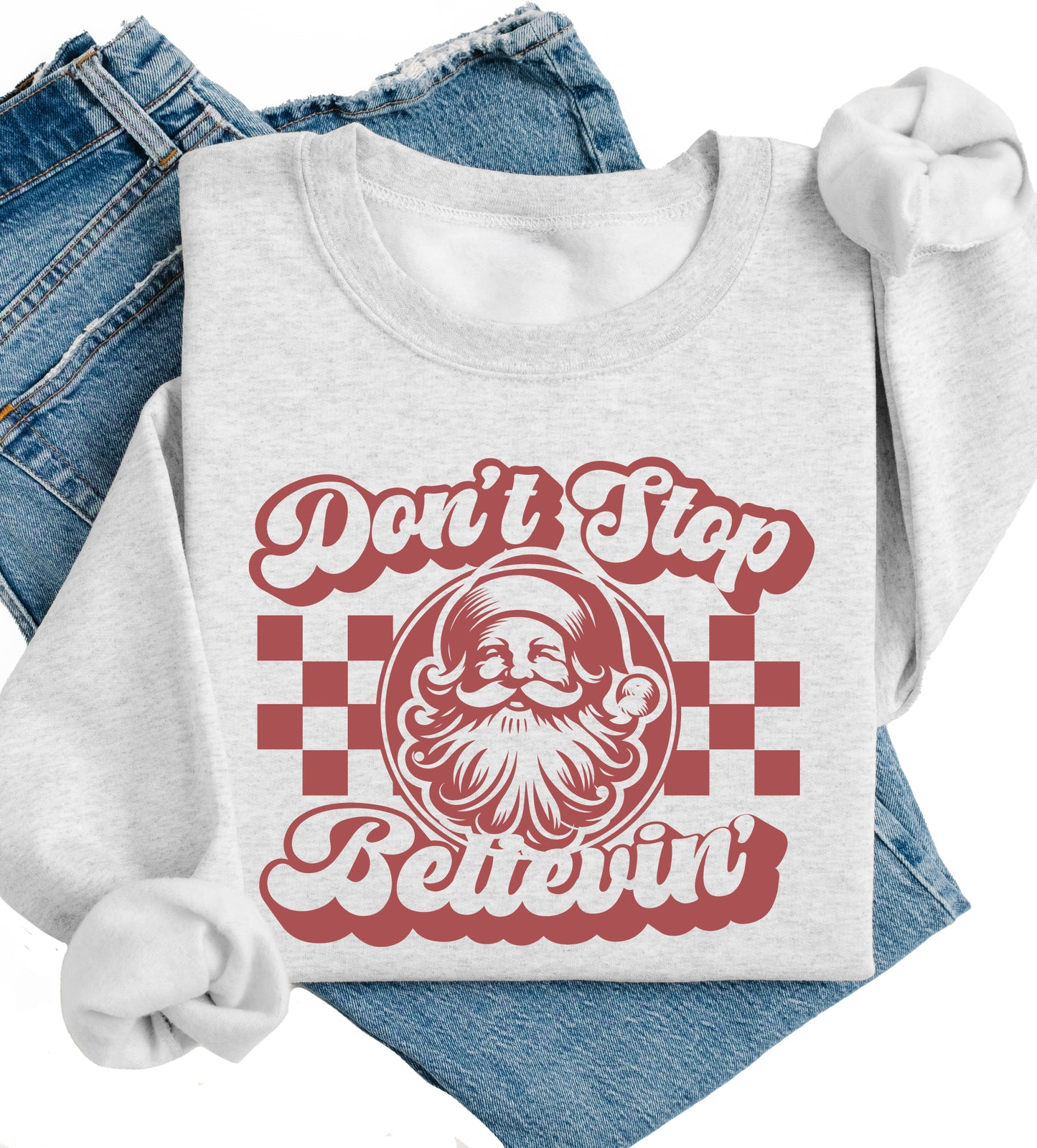 Don't Stop Believin' Santa Christmas Sweater