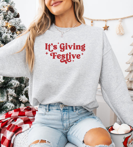 It's Giving Festive - Women's Holiday Sweatshirt