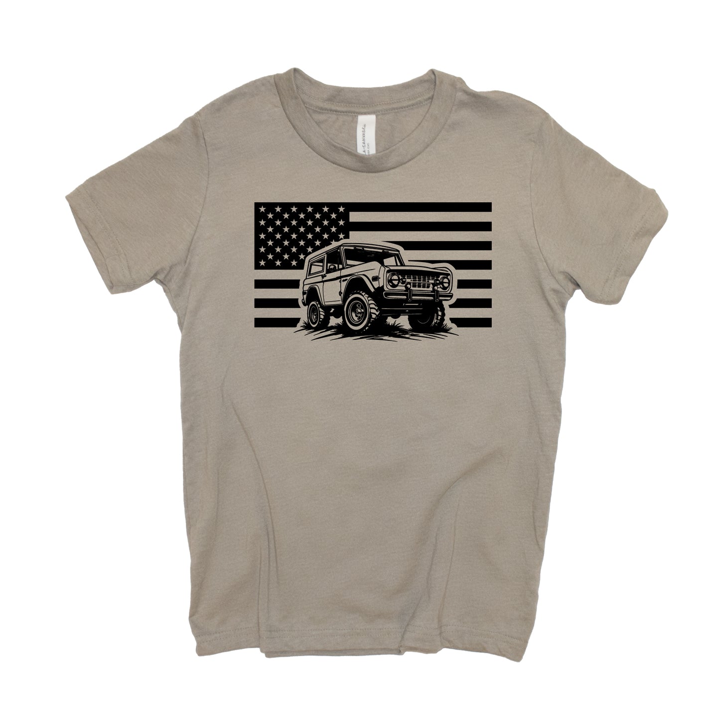 Kids Truck SUV Off Road American Flag 4x4 Adventure Trails Mudding Shirt for Youth