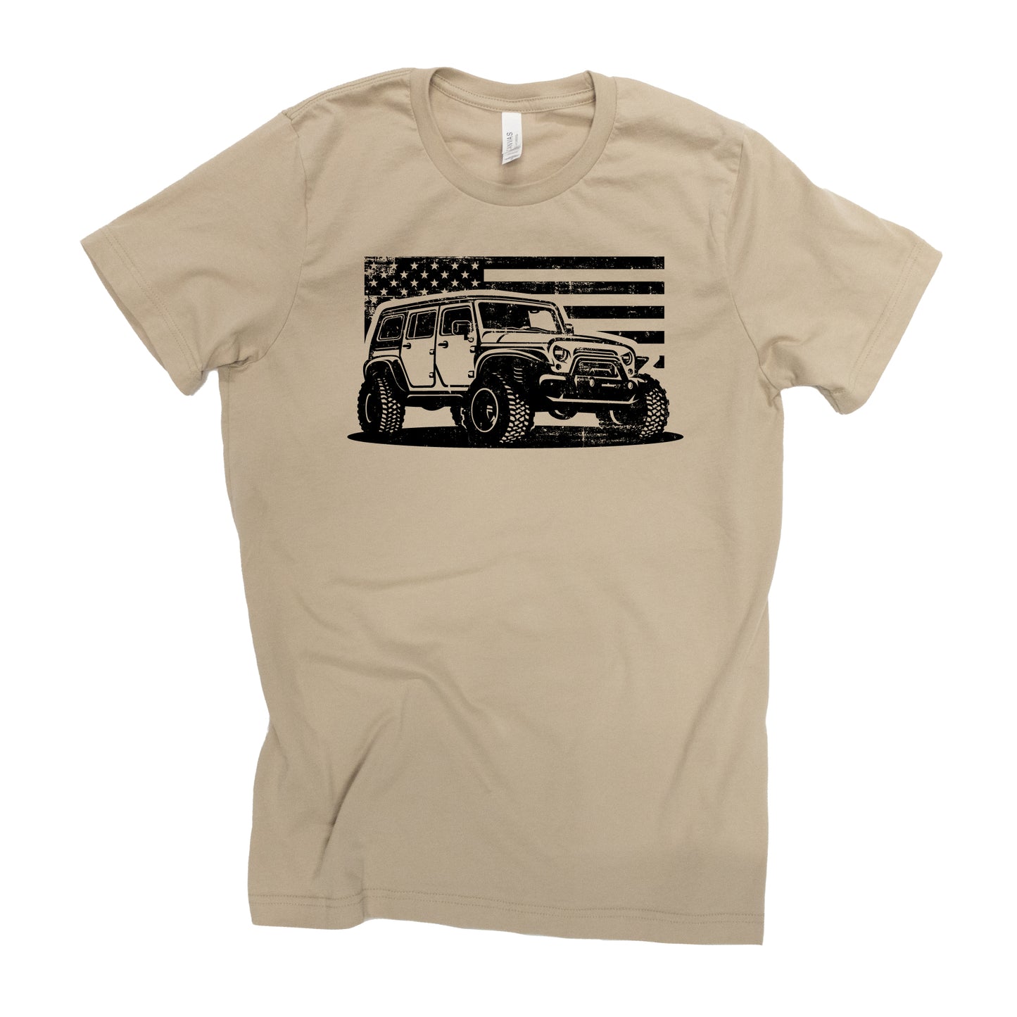 Off Road American Flag 4x4 Adventure Trails Mudding Shirt