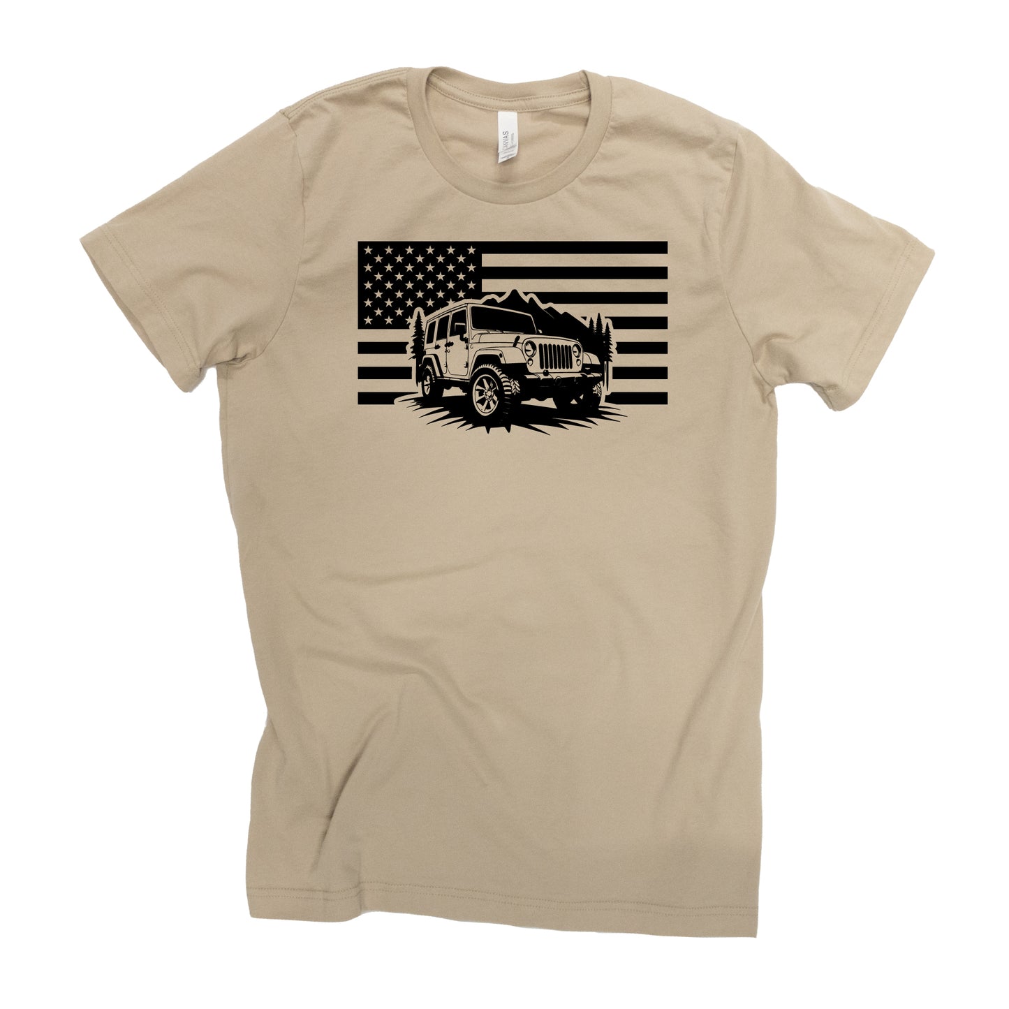 Off Road American Flag Patriotic USA 4x4 Adventure Trails Mudding Shirt